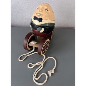 BRIERE Folk Art Pull Toy 1988 Humpty Dumpty Ball & 1993 Cart / Cradle